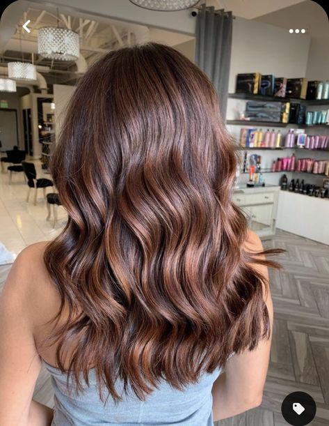 Red Brown Highlights In Brown Hair, Red Ish Brown Hair Color, Auburn Highlights In Light Brown Hair, Medium Auburn Brown Hair, Warm Auburn Hair Color, Brunette With Red Undertones, Brownish Red Hair With Blonde Highlights, Brown Hair With Copper Highlights, Red Copper Balayage