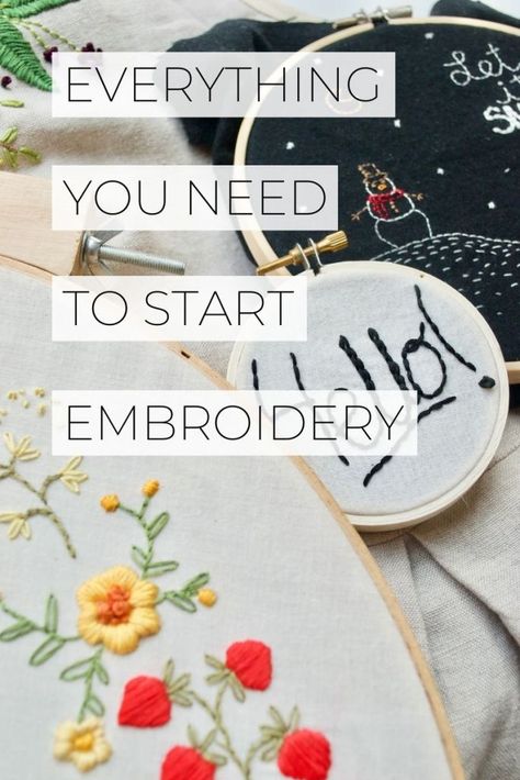 Start Embroidery, Beginning Embroidery, Beginners Cross Stitch, Stamped Embroidery Kit, Embroidery Bobbins, Basic Hand Embroidery Stitches, Embroidery Lessons, Vintage Cross Stitch, Basic Embroidery