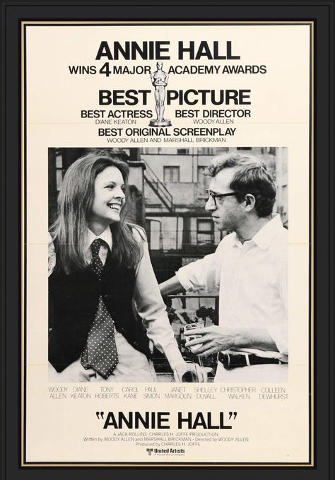 Annie Hall Movie Poster, Annie Hall Movie, 70s Movies, Woody Allen Movies, Film Class, Vintage Movie Posters, Annie Hall, Film Blade Runner, Diane Keaton