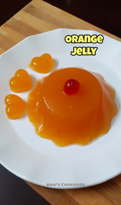 Orange jelly using agar-agar | 3 ingredient Orange jelly recipe | Easy steps to make jelly at home - Abu's Cookbook Isi Whipper Recipes, Orange Jelly Recipe, Agar Recipes, Rainbow Rangoli, Agar Agar Jelly, Agar Jelly, Orange Dessert, Orange Jelly, Homemade Jelly