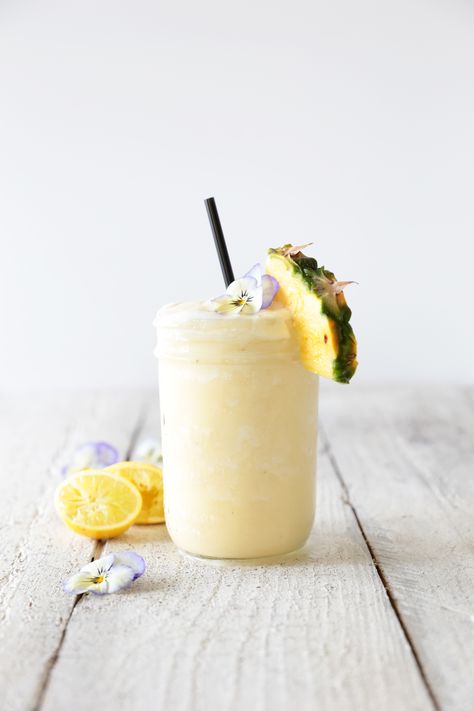 ... pina colada smoothie from the inspired smoothies e-book by Swoon Food: available for free download on http://www.swoonfood.com/ ... Pina Colada Smoothie Bowl, Pina Colada Smoothie Healthy, Pina Colada Breakfast Smoothie, Pina Colada Shake, Smoothie Pina Colada, Pina Colada Photography, Mason Jar Smoothie, Pina Colada Smoothie, Refined Sugar Free Recipes