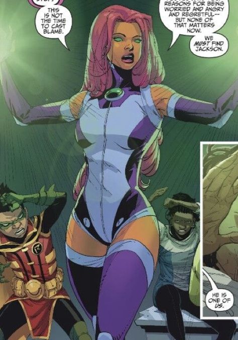 Dc Comic Female Characters, Star Fire Dc Comics, Starfire Hero Outfit, Starfire Costume Design, Comic Book Starfire, Star Fire Outfit Ideas, Super Sons Starfire, Starfire Aesthetic Outfit, Modern Starfire Outfit