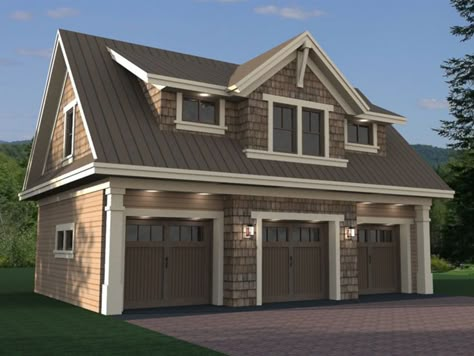 Carriage House Plan, 023G-0002 Garage With Apartment Above, Garage With Apartment, Garage With Living Quarters, Plan Garage, Garage To Living Space, Carriage House Garage, Carriage House Plans, Garage Apartment Plans, Three Car Garage