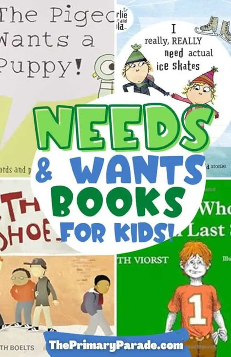 needs and wants books for kindergarten Needs Vs Wants Kindergarten, Best Kindergarten Read Alouds, Books About Economics, Wants And Needs Kindergarten, Needs And Wants Kindergarten, Needs And Wants Activities, Read Aloud Books For Kindergarten, Sel Books, Kindergarten Reading Centers