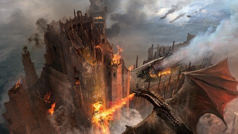 Drogon Destroying Kings Landing Game Of Thrones Wallpapers, Kings Landing, Game Of Thrones Facts, Game Of Thrones Series, Game Of Thrones Artwork, Game Of Thrones Dragons, Fire And Blood, Got Dragons, Targaryen Art