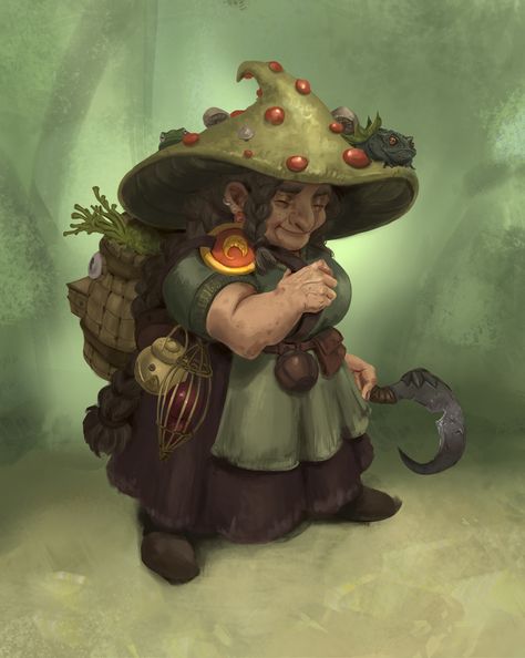 ArtStation - Madelyn Pickpot, Pauline Aillet Fairy 5e Art, Gnome Woman, Gnome Female, Forest Druid, Gnome Dnd, Desert Project, Vibe Board, Dnd Druid, Ursa Major