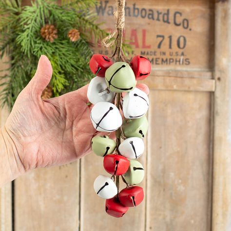 Red Green and White Bell Door Hanger. Welcome the holiday season with this Red Green and White Bell Door Hanger!    In place of a traditional wreath, hang it on your front door, wall or other special place to add a touch of winter charm. Bell Door Hanger, Burlap Ornaments, Primitive Wood Crafts, Winter Holiday Crafts, Traditional Wreath, Bells Christmas, Christmas And Winter, Holiday Crafts Christmas, Factory Direct Craft