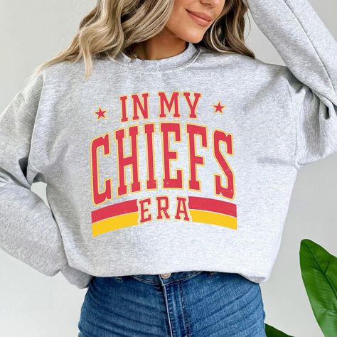 Retro In My Chiefs Era Sweatshirt, America Football Sweatshirt, NFL Shirts, Football Season T-shirt, Swift Fan Sweater, Kansas Sweatshirts Kc Football, Kansas City Football, Kansas City Chiefs Football, Png Football, Chiefs Football, Football Png, Football Sweatshirt, Sweatshirt Vintage, Valentines Day Shirts