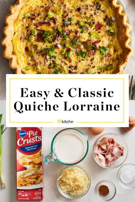 French Quiche Lorraine, French Quiche, Savory Quiche, Classic Quiche Lorraine, Classic Quiche, Make Ahead Casseroles, Quiche Lorraine Recipe, Easy Quiche, French Breakfast