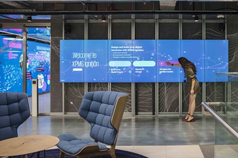 KPMG Ignition Project | MCM Architecture Customer Experience Center, Collaboration Area, Office Idea, Digital Innovation, Interactive Walls, Innovation Lab, Innovation Centre, Experience Center, Conference Design