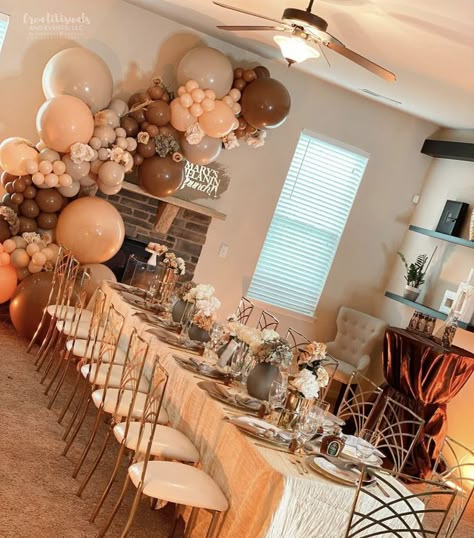 Melanin Brunch, 25th Birthday Ideas For Her, Party Theme Decorations, Balloon Tutorials, Dinner Party Birthday, 30th Birthday Themes, Baby Shower Decorations Neutral, 25th Birthday Parties, Brunch Decor