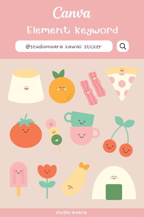 Kawaii Canva Element, Canva Tricks, Paint Clothes, Canva Keywords, Snapchat Stickers, Kawaii Sticker, Canva Element, Canva Elements, Canva Tutorial