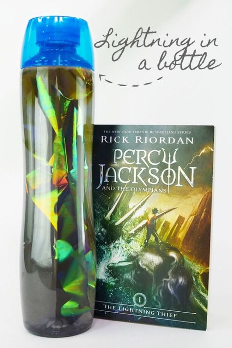 Make Lightning in a Bottle: A Percy Jackson Craft for Kids Percy Jackson Book Club Ideas, Percy Jackson Library Program, Percy Jackson Lightning Thief Activities, Percy Jackson School Projects, Mythology Activities For Kids, Percy Jackson Activities, Percy Jackson Crafts Diy, Lightning Thief Activities, Percy Jackson Birthday Party Ideas