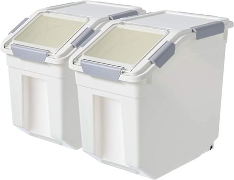 Amazon.com: LISM 2 Pack Dog Food Storage Container with Scoop,Large Airtight Pet Dog Food Bin,Container for Dog Treats Rice,Dog Cat Dry Food Bin,Baking Supplies,Flour,Rice,Kitchen Pantry Cereal(15 LB) : Pet Supplies Large Dog Food Storage, Dog Food Bin, Flour Storage, Rice Container, Pet Food Storage Container, Dog Food Storage Containers, Cereal Storage, Dog Food Container, Pet Food Storage