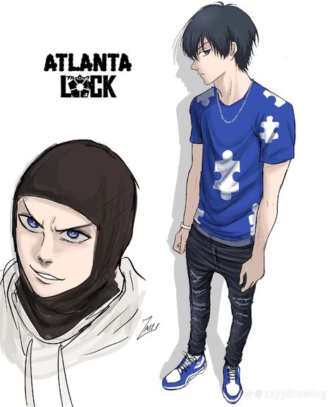 Atlanta Lock, Hood Anime, Blue Lock Funny, Gangsta Anime, Yoichi Isagi, Anime Gangster, Blue Clocks, Blue Lovk, Hero Poster