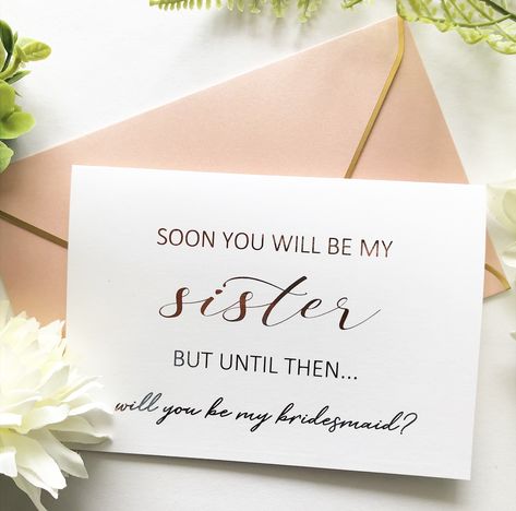 Sister In Law Gift Ideas Wedding, Asking Sister In Law To Be Bridesmaid, Asking Grooms Sister To Be Bridesmaid, Would You Be My Bridesmaid, How To Ask My Sister To Be Maid Of Honor, Ask Sister To Be Maid Of Honor, Will You Be My Bridesmaid Card Marrygrams, Maid Of Honour Proposal Card, Asking Bridesmaids