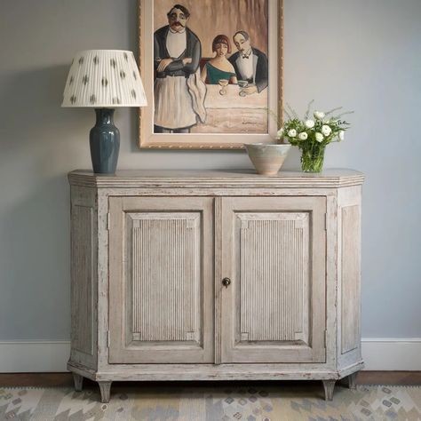 Chelsea Textiles | Sideboard | Gustavian | Furniture Scandinavian Colors, Robert Adam, Chelsea Textiles, Gustavian Furniture, English Country Decor, Scandinavian Color, Linen Cabinet, Faux Bamboo, A Shelf