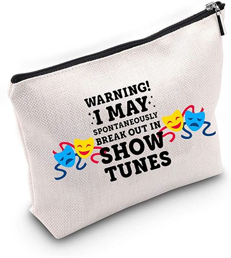 Novelty Makeup, Theatre Classroom, Musical Theater Gifts, Musical Theatre Broadway, Theatre Gifts, Theater Kid, Clear Makeup Bags, Scout Bags, Xmas List