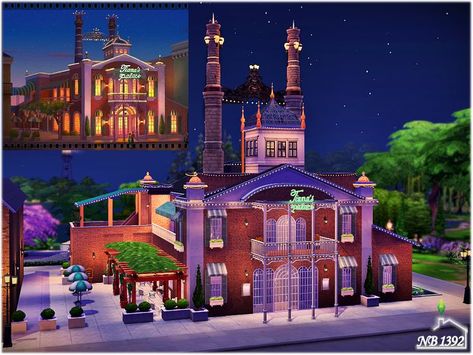 Tiana's Restaurant, Princess Tiana Restaurant, Sims 4 Disney House, Sims 4 Tiana, Tianas Palace, Princess Furniture, Witch Bedrooms, Disney Princess Challenge, Restaurant Floor Plan