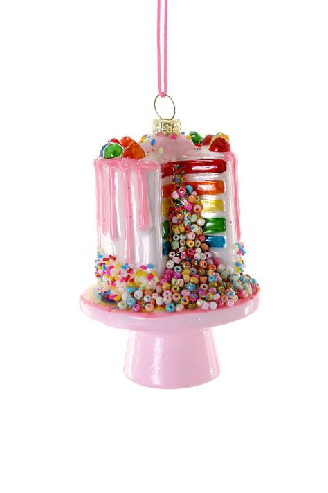 Explosion Cake Holiday Ornament – BURKE DECOR Weird Ornaments, Explosion Cake, Christmas Candyland, Dreaming Of A Pink Christmas, Cody Foster, Rainbow Christmas, Confetti Cake, Food Ornaments, Handcrafted Ornaments