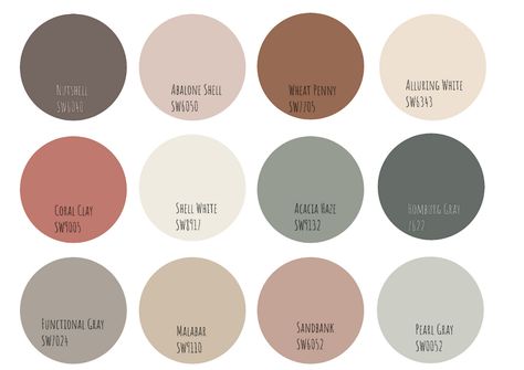 Muted Tones Color Palette, Muted Neutrals Color Palette, Color Pallets Inspiration Earthy, Acacia Haze Color Palette Ideas, Muted Color Palette Earth Tones Living Room, Behr Earth Tone Paint, Earthy Pallet Colour Palettes, Medium Grey Color Palette, Grey Taupe Color Palette