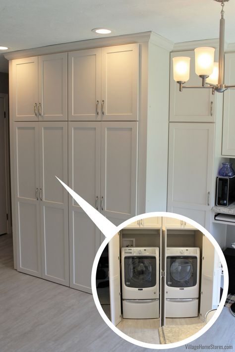 Hidden Laundry Rooms, Laundry In Kitchen, Hidden Laundry, Pantry Laundry, Room Storage Diy, Laundry Room Closet, Laundry Room Renovation, Laundry Room Bathroom, Laundry Room Ideas