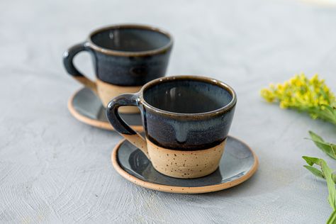 Espresso Cups Ceramic, Pottery Store, Espresso Cups Set, Pottery Dishes, Tea Lovers Gift, Functional Pottery, Cups Set, Coffee Cups And Saucers, Ceramic Tableware