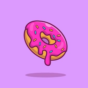 Catalyststuff | Freepik Donut Drawing, Donut Art, Cupcake Illustration, Donut Vector, Colorful Donuts, Food Cartoon, Cute Donuts, Animal Icon, Vector Icons Illustration