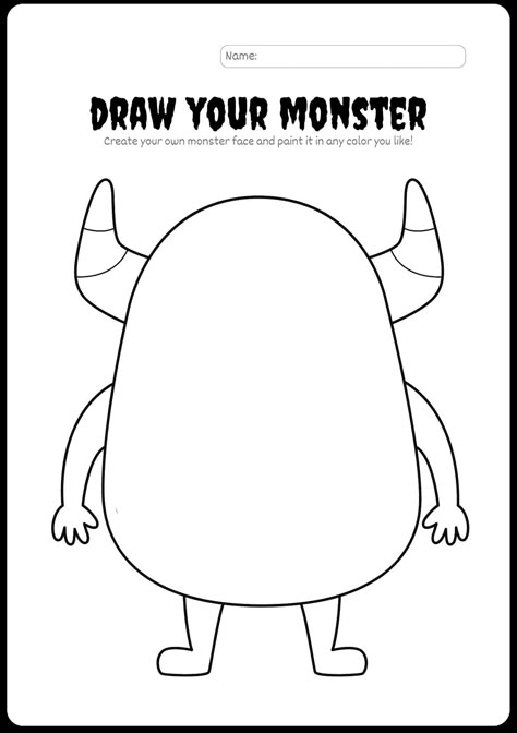 MAKE HALLOWEEN EVEN MORE FUN WITH THIS SUPER CUTE "DRAW YOUR OWN MONSTER"  PRINTABLE WORKSHEET! FILL IT OUT DAILY (DIGITALLY), OR PRINT IT AND LAMINATE IT AND GIVE TO YOUR KID(S) TO GET THEIR CREATIVITY FLOWING! 8.5" X 11" DIGITAL/PRINTABLE DOWNLOAD BY ESMIRNA TAPIA OF DISCO MONDAYS STUDIO *THIS IS A DIGITAL PRODUCT- NO PHYSICAL PRODUCT WILL BE SHIPPED TO YOU.* PLEASE NOTE THAT DUE TO THE DIGITAL NATURE OF THIS PRODUCT, ALL SALES ARE FINAL. YOU CAN ALWAYS CONTACT ME FOR ANY QUESTIONS AND/OR INQUIRIES :) *WARNING: Files are for personal use only and may not be resold, copied, distributed, altered, shared, or used for commercial use. 3 Year Kids Activities At Home, Halloween Activities For Kids Printable, How To Draw A Monster, Draw Your Own Monster, Draw Your Monster, Monster Template Free Printable, Create Your Own Monster Printable, Monster Lesson Plans Preschool, Build Your Own Monster