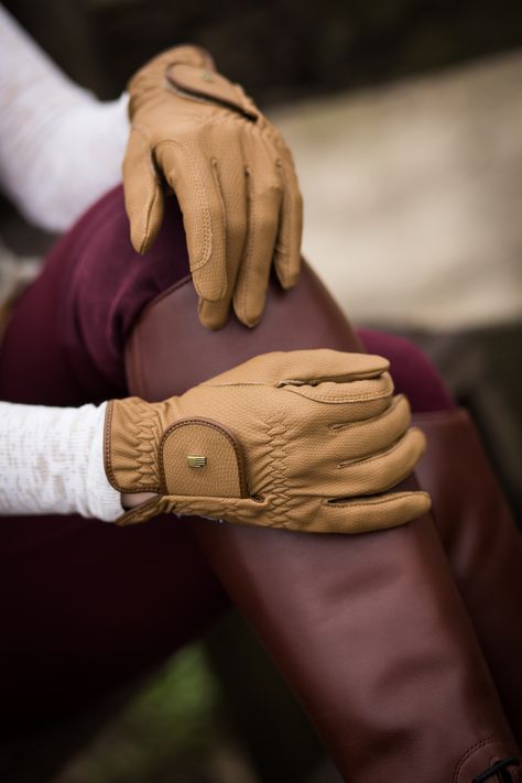 See below for info on my styled look and follow me on my Instagram @joslynj_equestrian for more equestrian style inspiration! . Happy Riding! . -Boots: Ariat® Challenge Contour Square Toe Field Boots in Cognac . -Breeches: Ariat Malbec Heritage Elite . -Vest: Horze Jadine Ladies Quilted Vest. . -Jacket: Orvis Women’s Classic Barn Jacket. . -Gloves: Roeckle Grip Gloves in Camel. . -Belt: Tory Leather Trim Stitched Belt in Buck Brown. Horse Riding Gloves, Horse Riding Gear, Equestrian Helmets, Equestrian Helmet, Equestrian Boots, Riding Gloves, Equestrian Sports, English Riding, Riding Hats