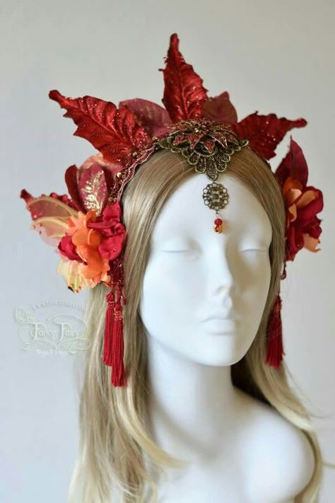 Fire Fairy Costume, Flame Crown, Greek Mythology Costumes, Fairy Headdress, Headdress Ideas, Fire Crown, Phoenix Costume, Fire Costume, Fairy Headpiece