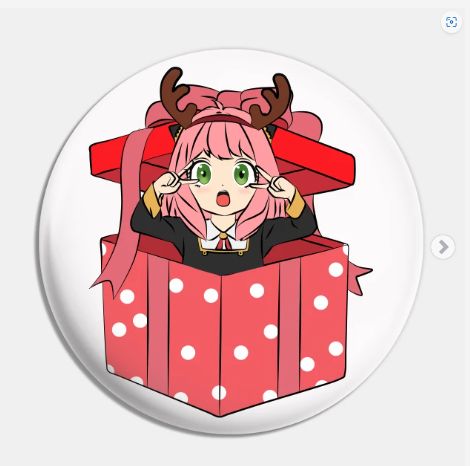 Merry Christmas_Anime_Manga_Anya Pin Christmas Anime, Pins And Buttons, Anya Forger, Button Design, Merry Christmas, Christmas, Anime, Pins