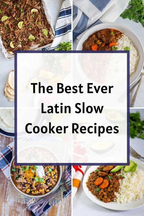 My number one time-saver in my kitchen has been my slow cooker. It's so easy to make delicious and authentic Latin recipes that are loaded with flavor. These are my best ever slow cooker recipes and I know you will love them as much as my family! #slowcookerrecipes #latinfood #smartlittlecookie #easyrecipes Crockpot Latin Recipes, Latino Crockpot Recipes, Slow Cooker Latin Recipes, Colombian Crockpot Recipes, Puerto Rican Slow Cooker Recipes, Dominican Crockpot Recipes, Latin Crockpot Recipes, Spanish Crockpot Recipes, Slow Cooker Pernil