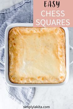 Chess Squares Easy, Cake Mix Cream Cheese, Squares Recipes, Chess Squares, Chess Cake, Chess Pie Recipe, Cream Cheese Butter, Desserts With Few Ingredients, Chess Pie