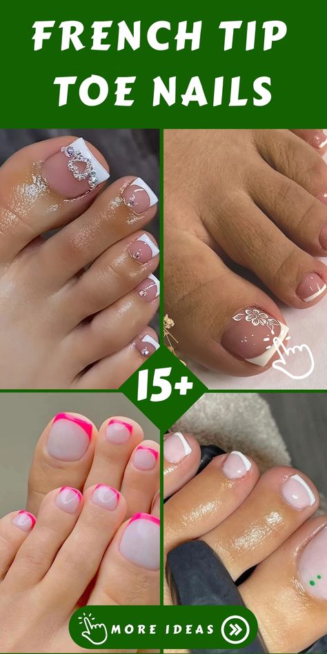 Elevate your pedicure game with our chic French tip toe nail designs guaranteed to make a statement! Whether you prefer classic white tips or sparkling accents, we've got you covered for a sophisticated and stylish look. Treat yourself to the allure of French-inspired nail art and step up your glamour from top to bottom! White Square Toe Nails, Toes French Tip Designs, Pedicure French Tip Toes, White French Toes, Pedicure Ideas French, White Pedicure Toenails, French Tip Toe Nails, French Tip Pedicure, French Toe Nails