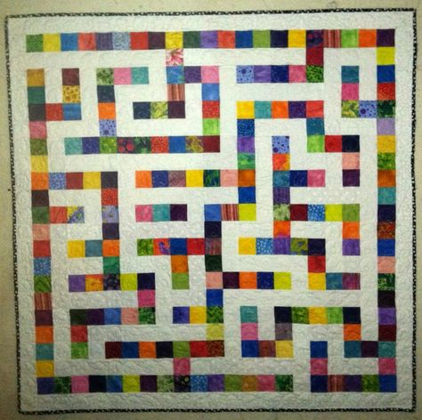 Maze Quilt, High School English Teacher, Optical Illusion Quilts, Puzzle Quilt, Kid Quilts, Jelly Roll Patterns, Kids Quilts, Sew Patterns, Landscape Quilt