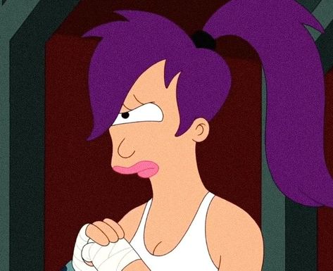 Leela Icon Futurama, Leela And Fry, Colorful Pfp, Futurama Tattoo, Leela Futurama, Aesthetic Animation, Pink Curtain, Lobby Decor, 2023 Pink