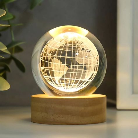 World 3D Crystal Ball lamps With Wood Base for Bedroom 3D Lamps for Home Decoration 3D Crystal Ball Night Light Gifts for Women Gifts for Men Room Decor Items for Bedroom for Friend and Family (1 Pc) Comment "Link" Decor Items For Bedroom, Items For Bedroom, Men Room Decor, Room Decor Items, Men Room, Light Gifts, 3d Lamp, Ball Lamps, Man Room