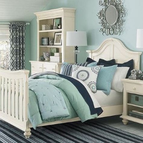 Guest Bedroom Inspiration... Navy and Sea Glass! - Happily Ever After, Etc. Traditional Guest Bedroom, Guest Bedroom Inspiration, Navy Blue Bedrooms, Bedroom Blue, Painting Walls, Trendy Bedroom, Bedroom Paint, Blue Bedroom, White Furniture