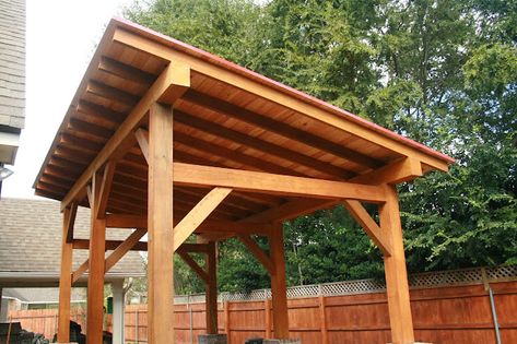 Lean To Pavilion, Pavilion Ideas, Brick Pillars, Pavilion Plans, Lean To Shed Plans, Gazebo Plans, Lean To Shed, Metal Beam, Lean To