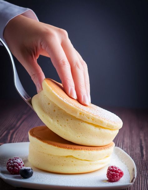 Easy To Make Fluffy Japanese Soufflé Pancakes Japanese Jiggly Pancakes, Chinese Fluffy Pancakes, Breakfast Ideas With Flour, Souffle Pancakes Recipe Easy, Japanese Souflee Pancakes Recipe, Japanese Pancakes Fluffy Recipe Easy, Korean Fluffy Pancakes, Suffle Recipe Pancakes, Sufle Pancake