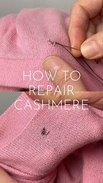 Fix Hole In Cashmere Sweater, How To Mend Hole In Cashmere, How To Repair Moth Holes In Sweaters, Clothing Repair With Embroidery, Repair Moth Holes Wool, Visible Mending Cashmere Sweater, Repair Wool Sweater, Sweater Repair Diy, Mend Hole In Knit Sweater