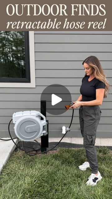 Terra Nelson on Instagram: "Comment ‘GARDEN HOSE’💥Please DO NOT comment for link if you do not follow me first. Sadly, you probably won’t receive it! IG blocks DMs from people you don’t follow to save you from unwanted messages. :) Follow me, then comment 💕  @terranelsonhome   💥OR you can always tap my link in the profile and select ‘Retractable Hose Reel.’   The hose reel comes with a 130-foot hybrid hose that can be locked at any length, ensuring full coverage of your garden. The hose has an auto-rewind system and will retract back in with a slight tug. Thanks to the retractable and guide systems, it is designed to be neatly rolled up without kinking.  Assembling and disassembling the hose reel is easy. You only need a 180-degree rotation bracket and a few screws to assemble it on the Retractable Hose Reel Post, Hose Reel Post, Hose Reel Ideas, Retractable Hose Reel, Retractable Hose, Guide System, Hose Reel, Me First, Garden Hose