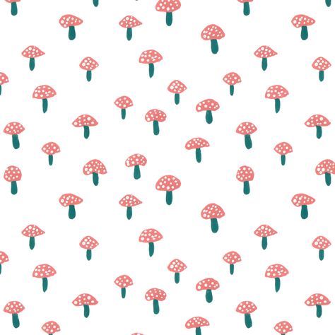 Red Mushrooms, Mushroom Wallpaper, Bee Illustration, Mushroom Pattern, Mushroom Print, Pattern Play, Pretty Prints, Pretty Patterns, Personal Brand