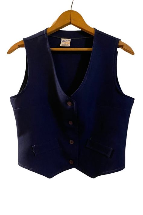 Vintage Navy Blue Polyester Hopkins Uniform Vest, Button Up Front, Belt to Tighten on Back, Size S Good Condition Navy Blue Jacket Outfit, Mario Movie, Navy Blue Vest, Blue Vest, Navy Blue Jacket, Blue Vests, Blue Pin, Jacket Outfit, Pitch Perfect