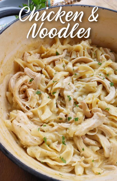 Crock Pot Chicken And Egg Noodles Recipe, Crock Pot With Egg Noodles, Chicken Noodles Stovetop, Chicken And Dumplings Egg Noodles, Chicken With Noodles Recipes Easy, Easy Recipes With Egg Noodles, Chicken And Dumplings With Egg Noodles, Homemade Chicken And Noodles Recipe, Southyourmouth Recipes