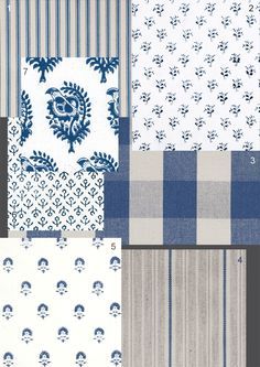 Blue And White French Country, Farmhouse Upholstery Fabric, Blue French Country, French Country Ideas, French Country Fabric, French Country Chandelier, French Country Blue, Paper Mulberry, Blue Kitchen Decor