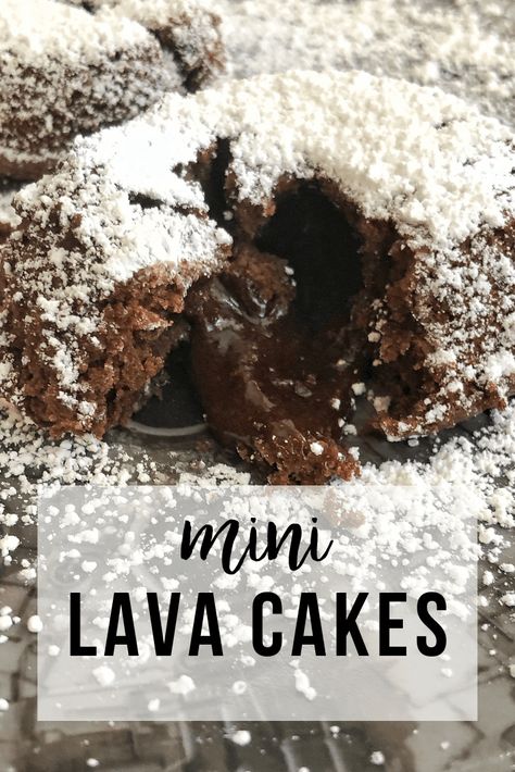 Mini Chocolate Lava Cakes Muffin Tins, Cupcake Tin Desserts, Mini Lava Cakes, Mini Cheesecake Pan, Desserts Mini, Recipes To Feed A Crowd, Mini Waffles, Mini Caramel Apples, Lava Cake Recipes