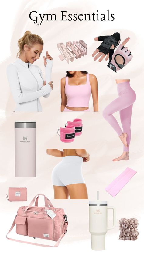 Upgrade your gym bag must-haves with these stylish and practical workout essentials! From cute activewear and supportive ankle straps to hydration must-haves like Stanley cups, these gym essentials will keep you motivated and looking chic while you sweat! Perfect for fitness lovers, gym girlies, and wellness enthusiasts. 🏋️‍♀️💖 
#GymEssentials #FitnessGear #WorkoutMotivation #ActivewearStyle #GymGirlAesthetic #WellnessJourney #FitLife #WorkoutFashion Gym Girlies, Gymnastics Hair, Stanley Cups, Gym Essentials, Workout Essentials, Activewear Fashion, Workout Outfit, Stanley Cup, Pink Outfit