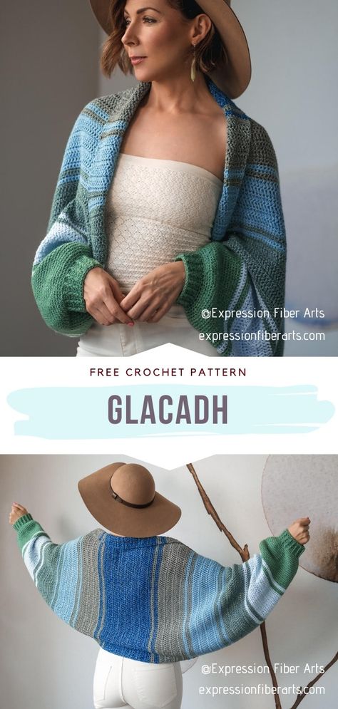 Crochet Half Cardigan, Crochet Projects With Dk Yarn, Afgan Pattern Crochet, Expression Fiber Arts Crochet, Crochet Pattern Dk Yarn, Crochet Projects With Wool Yarn, Cozy Sweater Crochet Pattern, Modern Crochet Clothing Patterns, Crochet Sweater One Piece